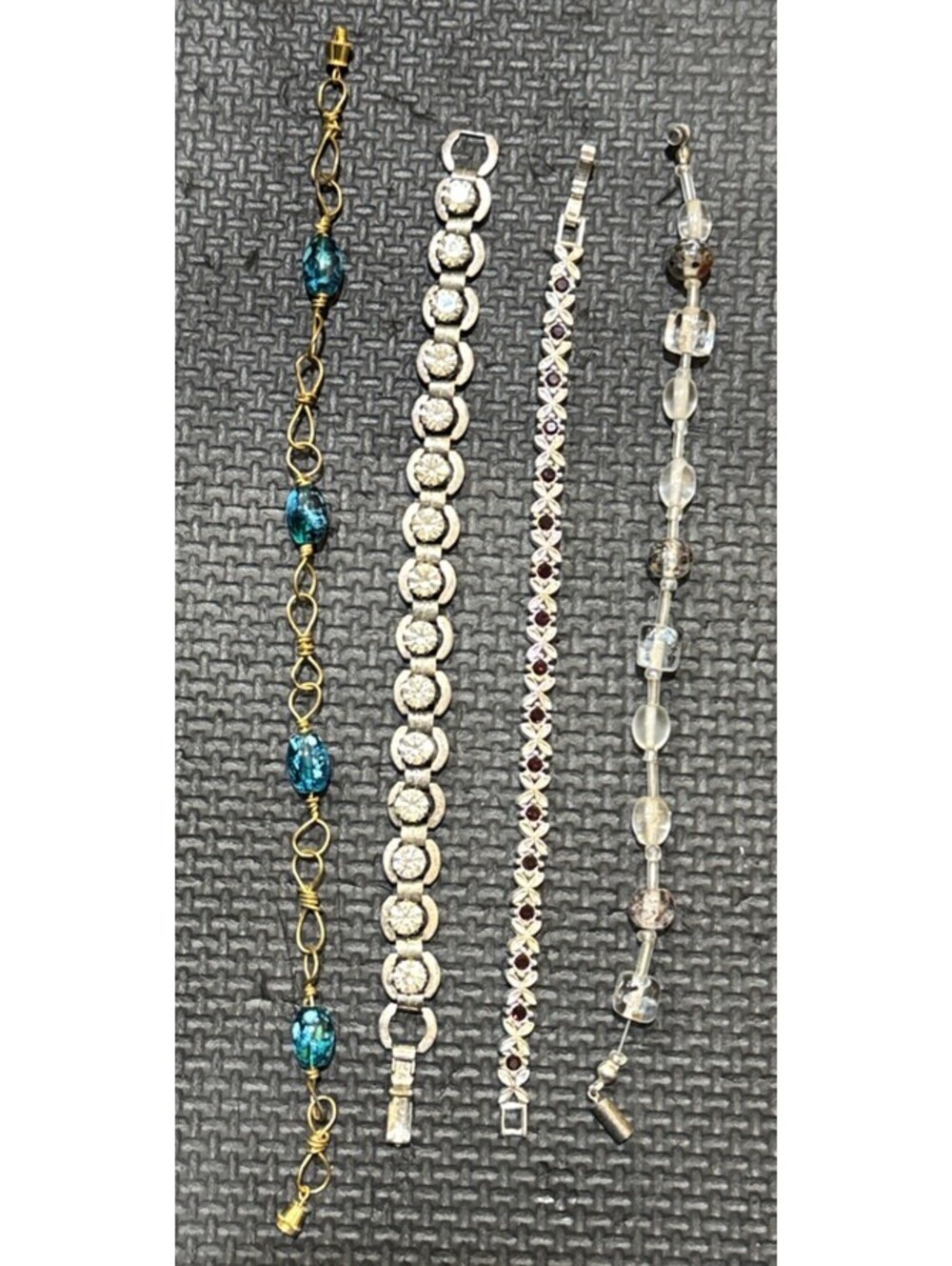 Vintage Bracelet Lot | Stones And Beads | Clasp Screw Magnetic Closure| Lot Of 4